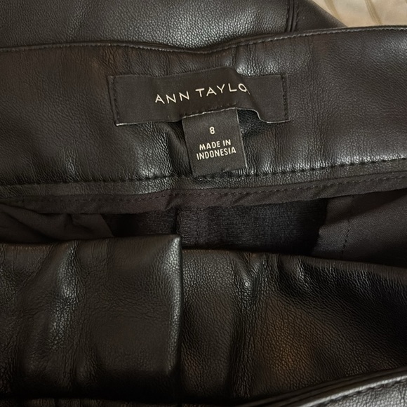 Ann Taylor Vegan Leather Belted Ankle Pants - Picture 8 of 8